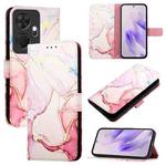 For itel P55+ PT003 Marble Pattern Flip Leather Phone Case(Rose Gold)
