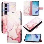 For itel City 100 PT003 Marble Pattern Flip Leather Phone Case(Rose Gold)