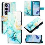 For itel City 100 PT003 Marble Pattern Flip Leather Phone Case(Green)