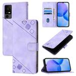 For TCL 40 R 5G Skin Feel Embossed Leather Phone Case(Light Purple)