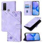 For TCL 20 R 5G Skin Feel Embossed Leather Phone Case(Light Purple)