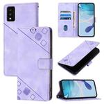 For TCL 30T T603DL Skin Feel Embossed Leather Phone Case(Light Purple)