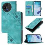 For TCL 60 SE NxtPaper / 605 Skin Feel Embossed Leather Phone Case(Green)