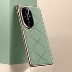 For Honor 200 Pro Plain Leather PC Phone Case(Green)