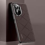 For Honor 300 Plain Leather PC Phone Case(Brown)