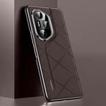 For Honor 300 Pro Plain Leather PC Phone Case(Brown)