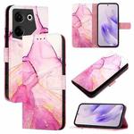 For Tecno Camon 20 / 20 Pro 4G PT003 Marble Pattern Flip Leather Phone Case(Pink Purple Gold)