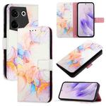 For Tecno Camon 20 / 20 Pro 4G PT003 Marble Pattern Flip Leather Phone Case(Galaxy Marble White)