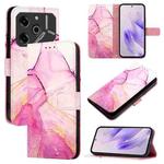 For Tecno Pova 6 5G PT003 Marble Pattern Flip Leather Phone Case(Pink Purple Gold)