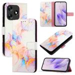 For Tecno Spark 10 4G PT003 Marble Pattern Flip Leather Phone Case(Galaxy Marble White)