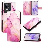 For Tecno Spark 10 5G PT003 Marble Pattern Flip Leather Phone Case(Pink Purple Gold)