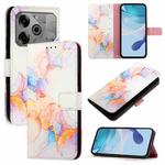 For Tecno Pova 6 Neo PT003 Marble Pattern Flip Leather Phone Case(Galaxy Marble White)