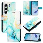 For Tecno Camon 40 4G PT003 Marble Pattern Flip Leather Phone Case(Green)