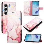 For Tecno Camon 40 Pro 4G PT003 Marble Pattern Flip Leather Phone Case(Rose Gold)