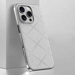 For iPhone 16 Pro Plain Leather PC Phone Case(White)