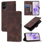 For Tecno Pop 6C Skin Feel Embossed Leather Phone Case(Brown)