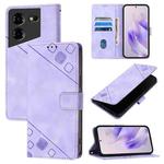 For Tecno Pova 5 4G Skin Feel Embossed Leather Phone Case(Light Purple)