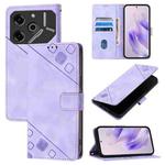 For Tecno Pova 6 5G Skin Feel Embossed Leather Phone Case(Light Purple)