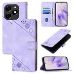 For Tecno Spark 20 Skin Feel Embossed Leather Phone Case(Light Purple)