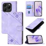 For Tecno Spark 20 Pro Skin Feel Embossed Leather Phone Case(Light Purple)