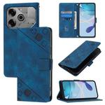 For Tecno Pova 6 Neo Skin Feel Embossed Leather Phone Case(Blue)