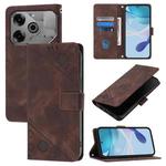 For Tecno Pova 6 Neo Skin Feel Embossed Leather Phone Case(Brown)