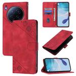 For Tecno Camon 40 Premier Skin Feel Embossed Leather Phone Case(Red)