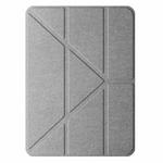 For iPad Pro 11 2024 Mutural Multi-fold Smart Leather Tablet Case(Grey)