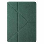 For iPad Pro 11 2024 Mutural Multi-fold Smart Leather Tablet Case(Green)