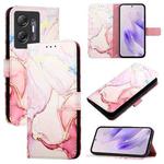 For Infinix Hot 30 5G PT003 Marble Pattern Flip Leather Phone Case(Rose Gold)