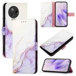 For Infinix Note 12 Pro 4G / Note 12 2023 PT003 Marble Pattern Flip Leather Phone Case(White Purple)
