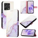 For Infinix Note 30 Pro / Note 30 5G PT003 Marble Pattern Flip Leather Phone Case(White Purple)