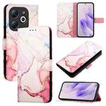 For Infinix Smart 8 PT003 Marble Pattern Flip Leather Phone Case(Rose Gold)