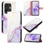 For Infinix Zero 30 4G PT003 Marble Pattern Flip Leather Phone Case(White Purple)