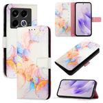 For Infinix Note 40 5G PT003 Marble Pattern Flip Leather Phone Case(Galaxy Marble White)