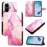 For Infinix Smart 10 / Tecno Pop 10 PT003 Marble Pattern Flip Leather Phone Case(Pink Purple Gold)