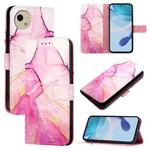 For Sharp Aquos Wish 4 SH-52E PT003 Marble Pattern Flip Leather Phone Case(Pink Purple Gold)