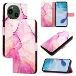 For Sharp Aquos R9 SH-51E PT003 Marble Pattern Flip Leather Phone Case(Pink Purple Gold)