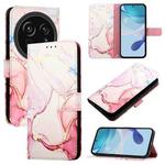 For Sharp Aquos R9 Pro SH-54E PT003 Marble Pattern Flip Leather Phone Case(Rose Gold)