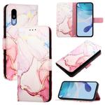 For Sharp Basio Active3 PT003 Marble Pattern Flip Leather Phone Case(Rose Gold)