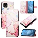 For Google Pixel 5 XL / 4a 5G PT003 Marble Pattern Flip Leather Phone Case(Rose Gold)