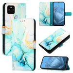 For Google Pixel 5 XL / 4a 5G PT003 Marble Pattern Flip Leather Phone Case(Green)