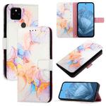 For Google Pixel 5a PT003 Marble Pattern Flip Leather Phone Case(Galaxy Marble White)