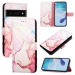 For Google Pixel 6 Pro PT003 Marble Pattern Flip Leather Phone Case(Rose Gold)