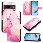 For Google Pixel 7 PT003 Marble Pattern Flip Leather Phone Case(Pink Purple Gold)