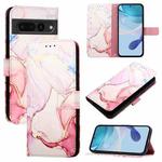 For Google Pixel 7 Pro PT003 Marble Pattern Flip Leather Phone Case(Rose Gold)