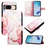 For Google Pixel 8 PT003 Marble Pattern Flip Leather Phone Case(Rose Gold)