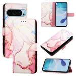 For Google Pixel 9 Pro XL PT003 Marble Pattern Flip Leather Phone Case(Rose Gold)