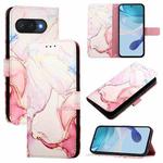 For Google Pixel 9a PT003 Marble Pattern Flip Leather Phone Case(Rose Gold)