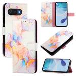 For Google Pixel 9a PT003 Marble Pattern Flip Leather Phone Case(Galaxy Marble White)